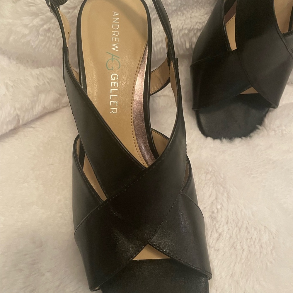 Black Andrew Geller Carey Heeled Sandals